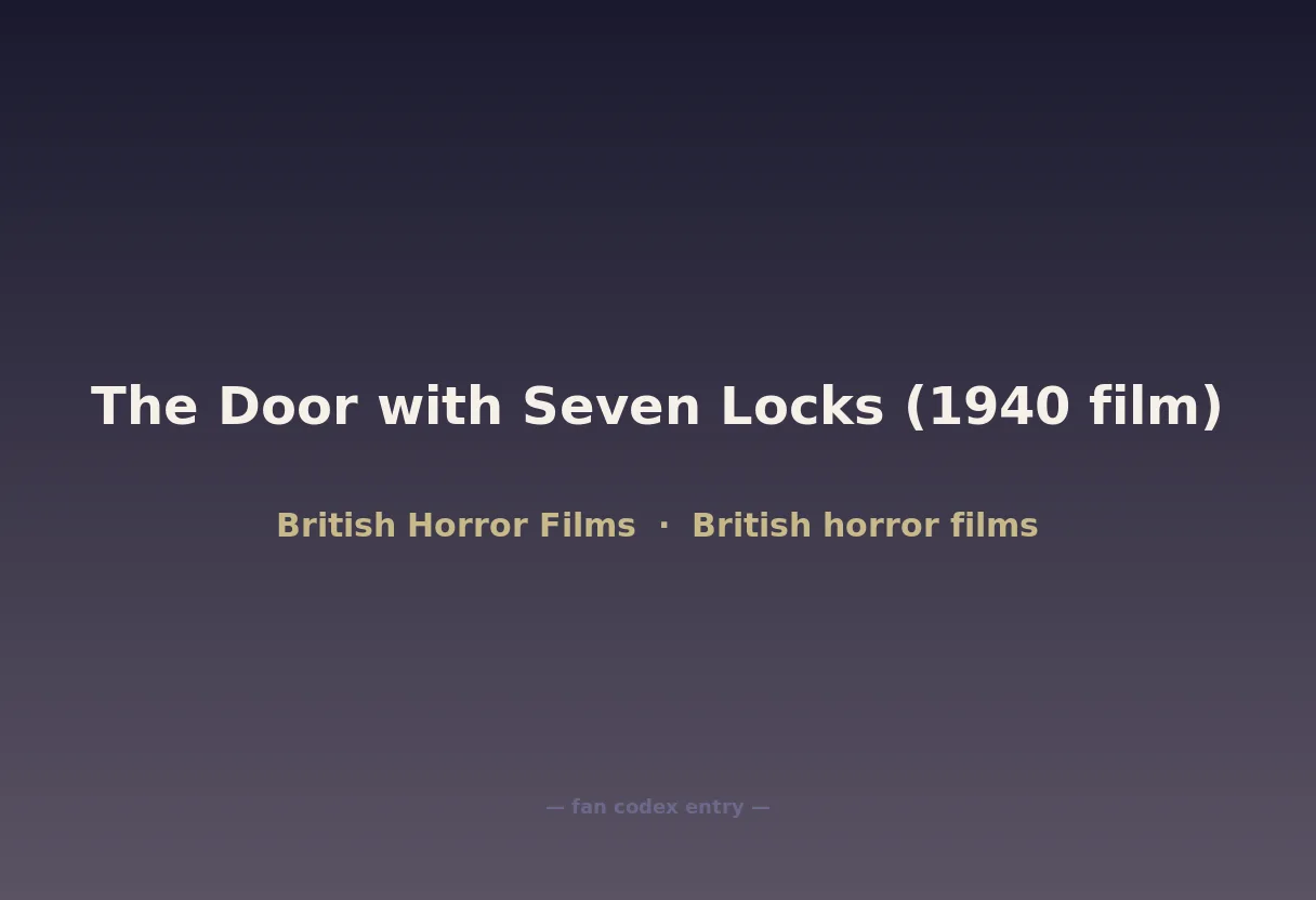 The Door with Seven Locks (1940 film)